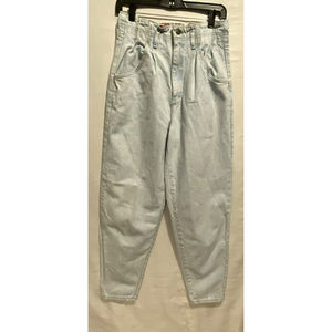 Vintage Lee Mom Jeans 10M Tag 28X31 High Waisted Paperbag Blue Light Wash